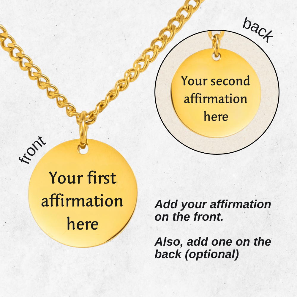 Your Affirmation on a Cuban Coin Necklace