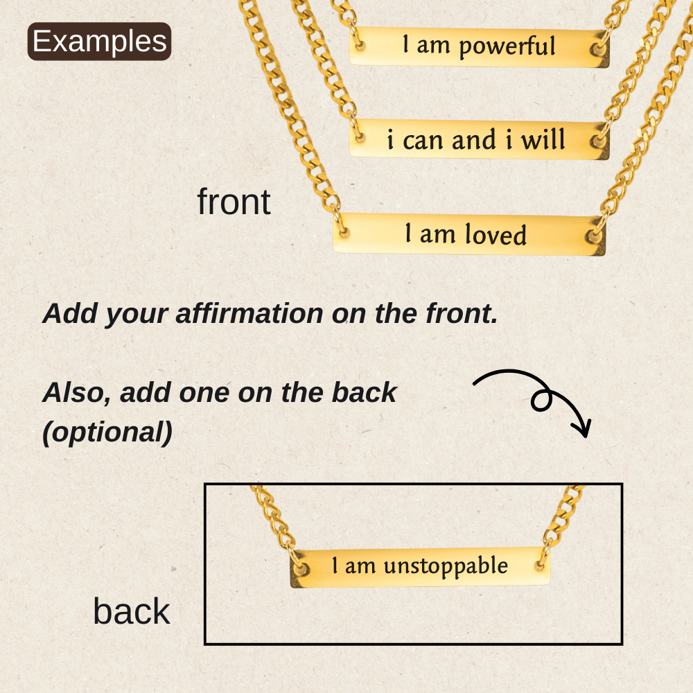 Your Affirmation on a Cuban Plate Necklace
