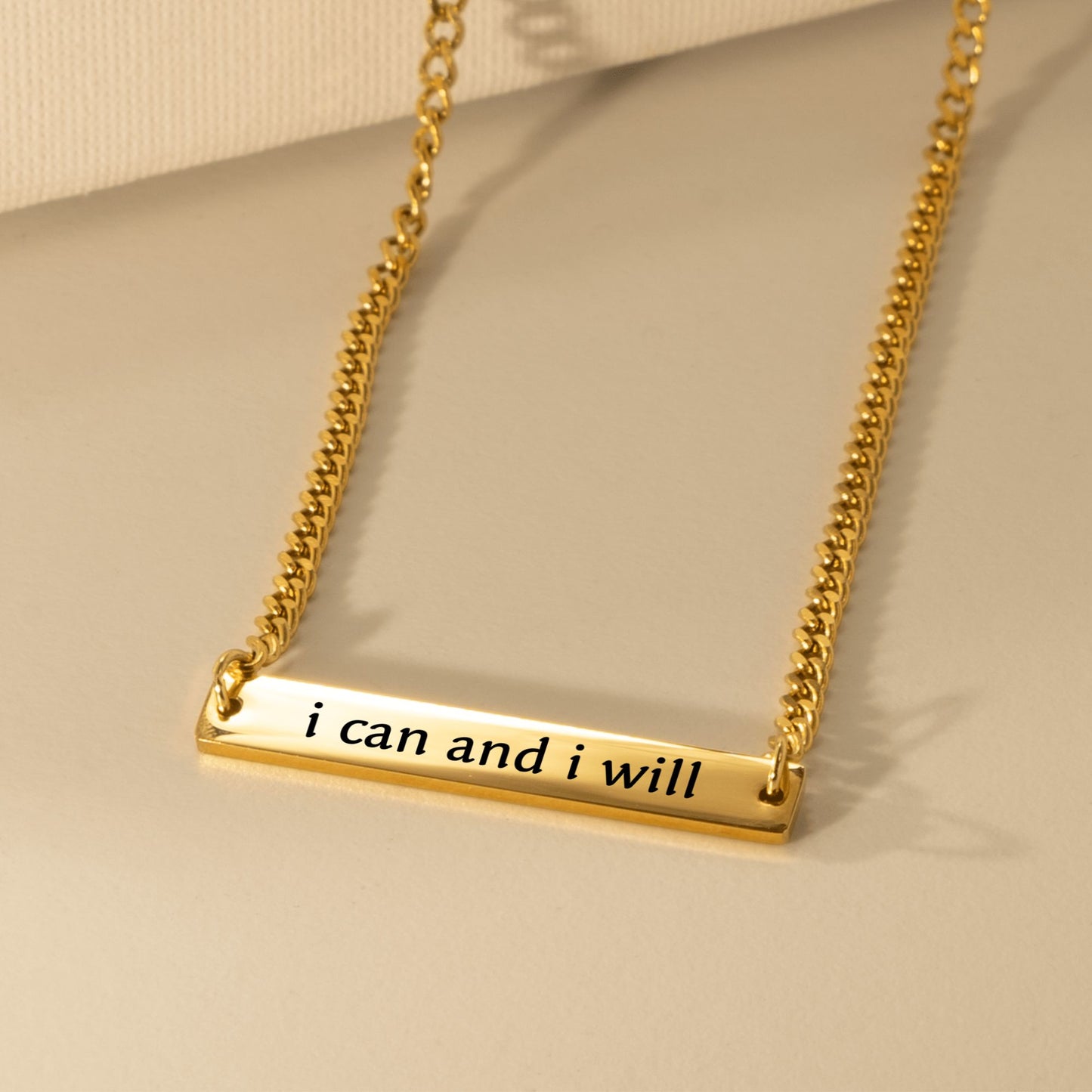 Your Affirmation on a Cuban Plate Necklace