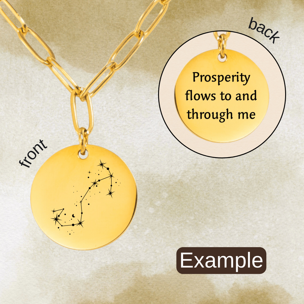 Scorpio Constellation Paperclip Coin Necklace