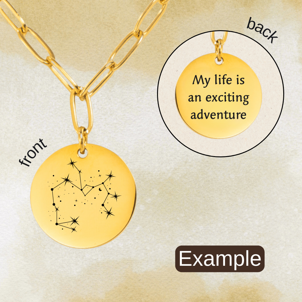 Sagittarius Constellation Paperclip Coin Necklace