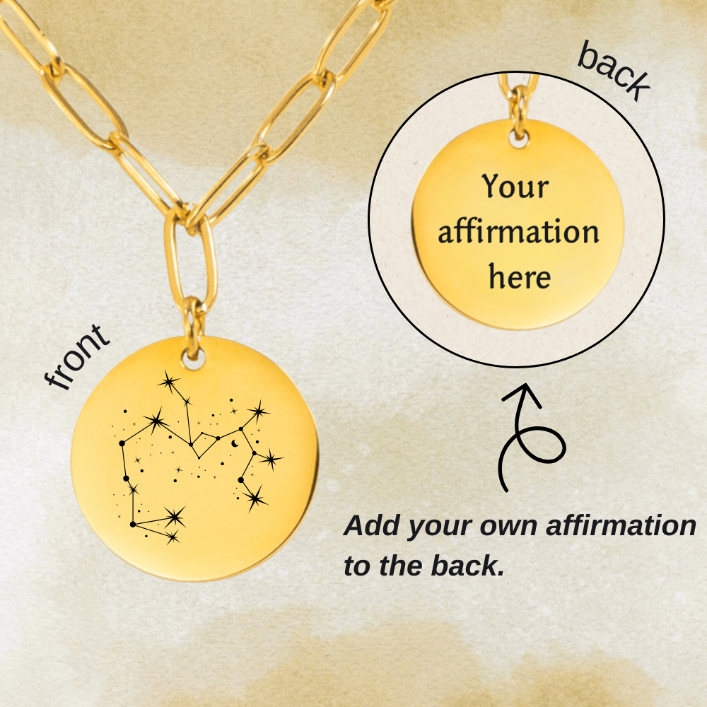 Sagittarius Constellation Paperclip Coin Necklace