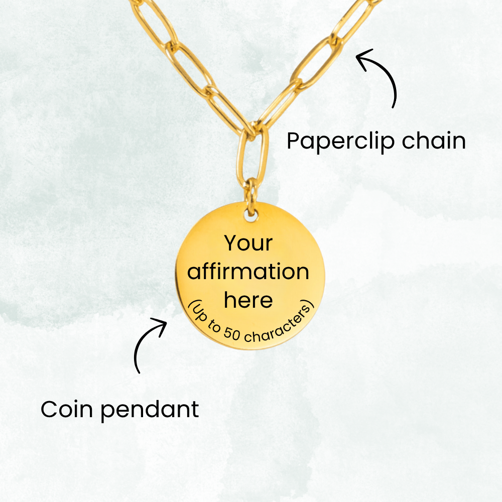 Sun and Moon Paperclip Coin Necklace