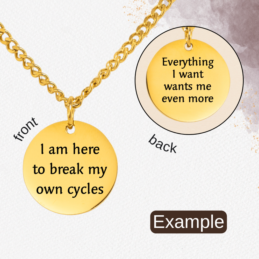 Your Affirmation on a Cuban Coin Necklace