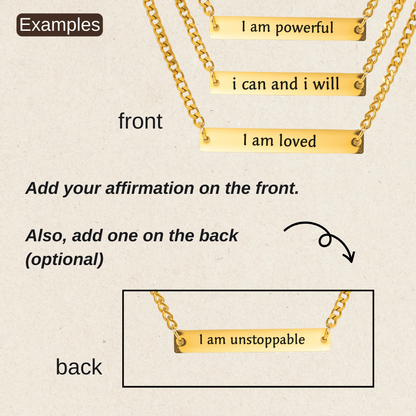 Your Affirmation on a Cuban Plate Necklace