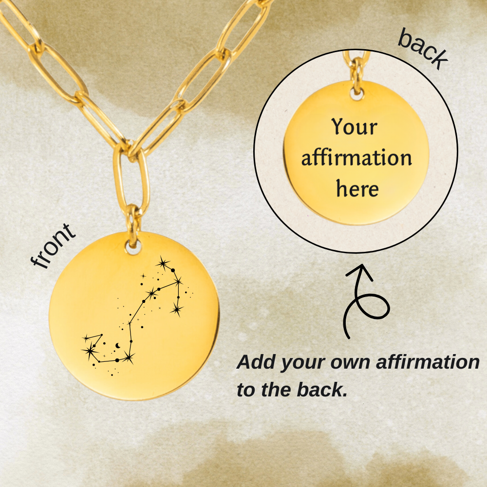 Scorpio Constellation Paperclip Coin Necklace