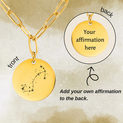 Scorpio Constellation Paperclip Coin Necklace