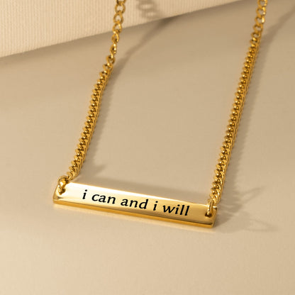 Your Affirmation on a Cuban Plate Necklace