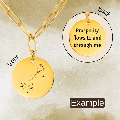 Scorpio Constellation Paperclip Coin Necklace