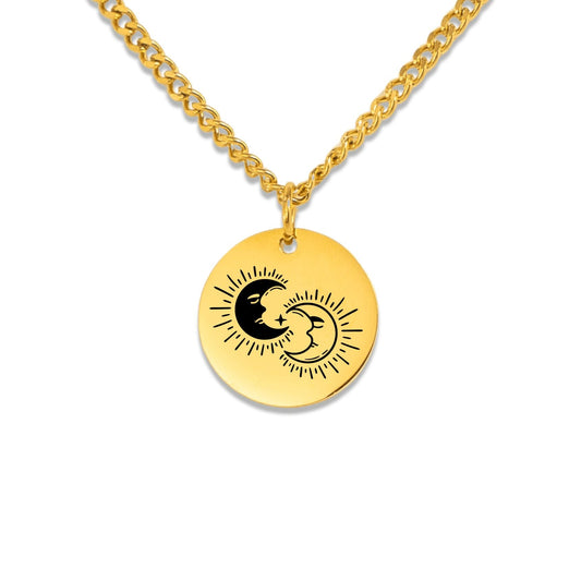 Celestial Moons Cuban Coin Necklace